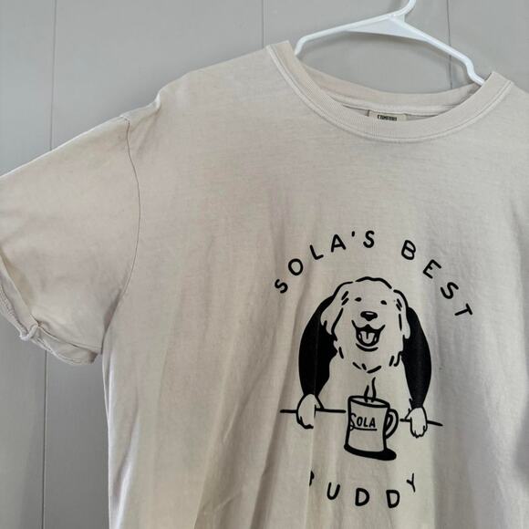 Coffee shop merch short sleeve beige Raleigh, NC unisex XL cropped - Picture 4 of 5